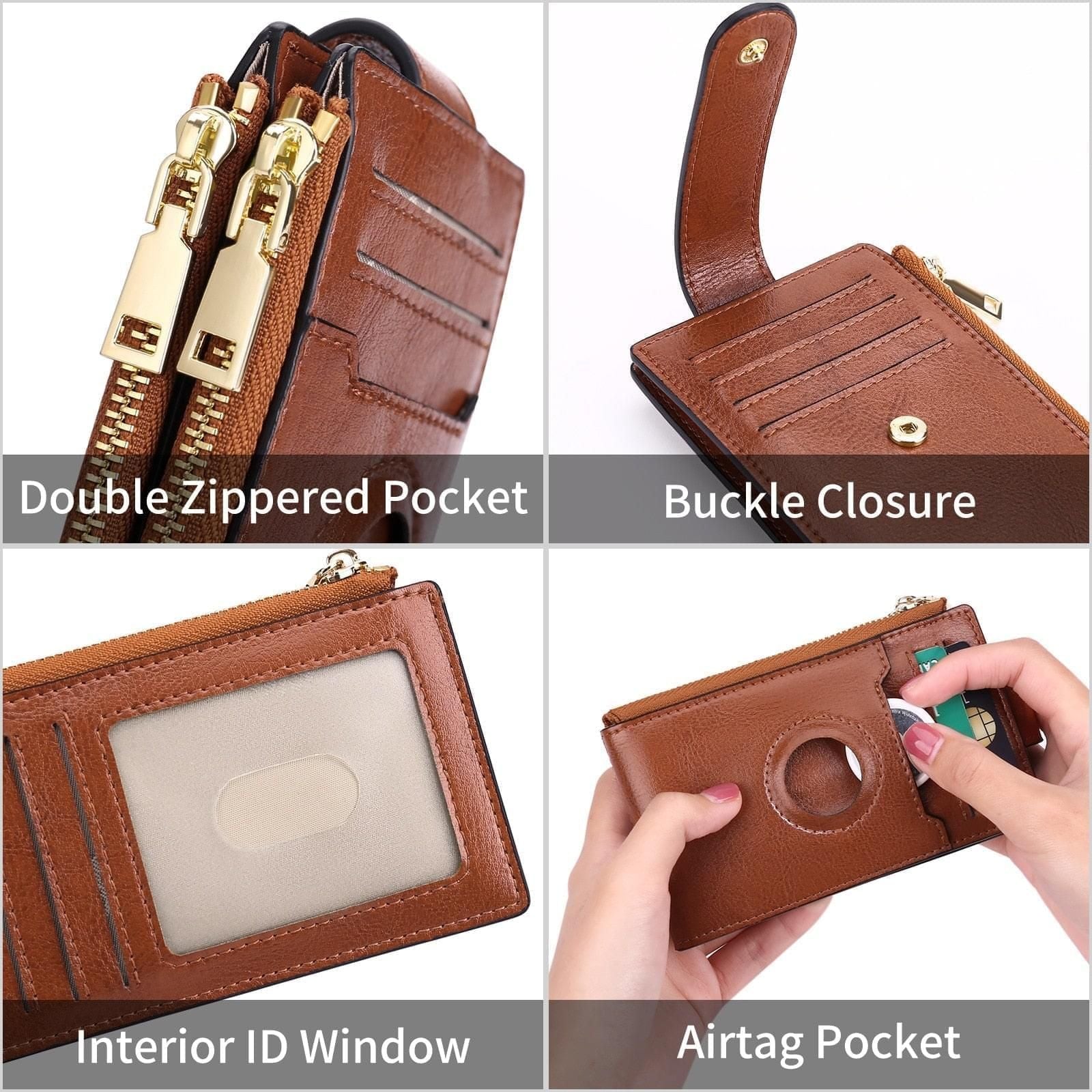 Ladies AirTag Leather Purse - Trax4u