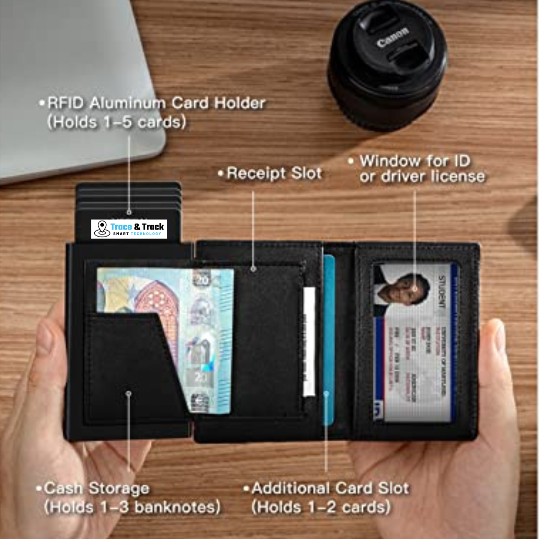 Pop-up AirTag Leather Wallet - Trax4u