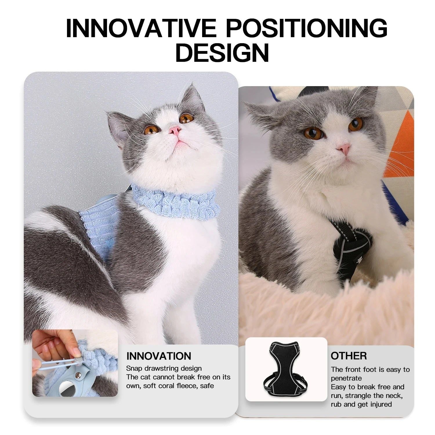 Adjustable AirTag Cat Harness