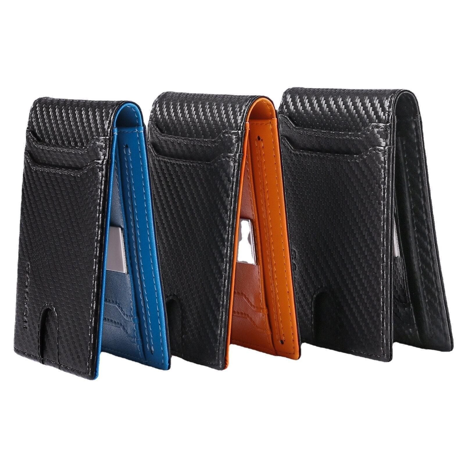 Carbon Fiber RFID Protected Leather Wallet