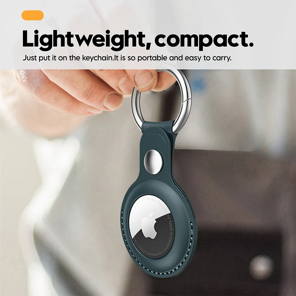 Vothoon PU Leather Case for Apple Airtag Protective Case Cover for Apple Locator Tracker Anti lost Device Keychain Trax4u