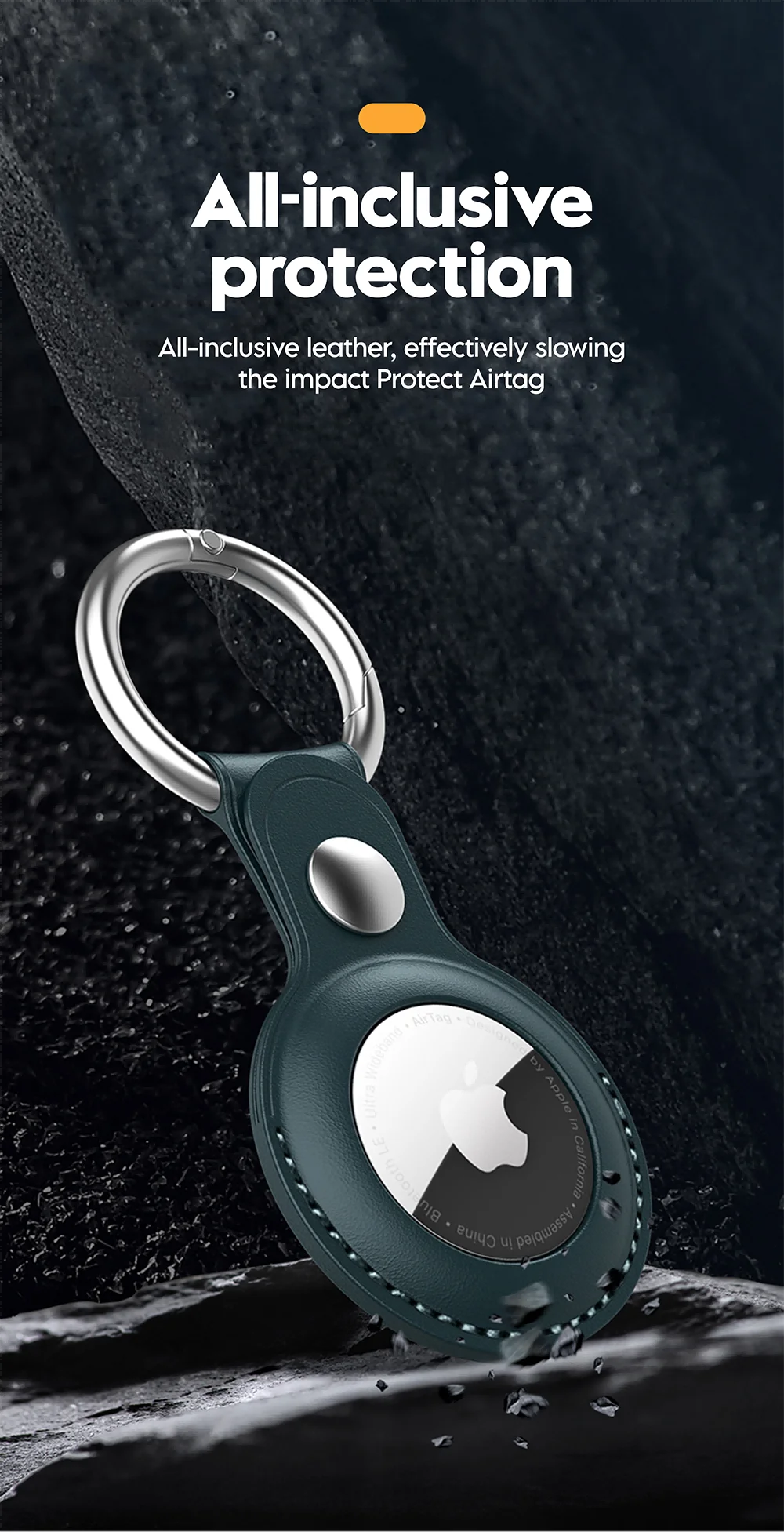Vothoon PU Leather Case for Apple Airtag Protective Case Cover for Apple Locator Tracker Anti lost Device Keychain Trax4u