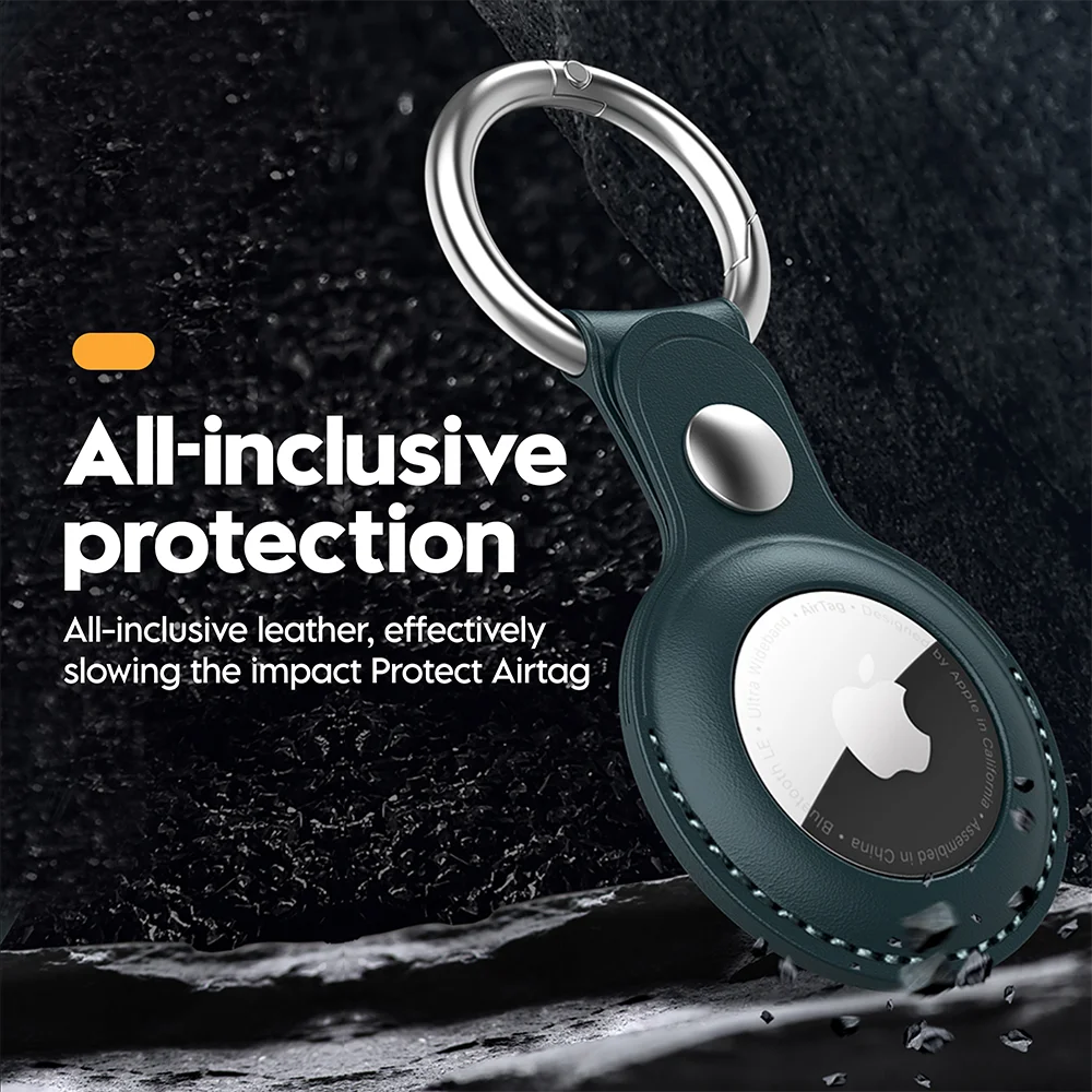 Vothoon PU Leather Case for Apple Airtag Protective Case Cover for Apple Locator Tracker Anti lost Device Keychain Trax4u