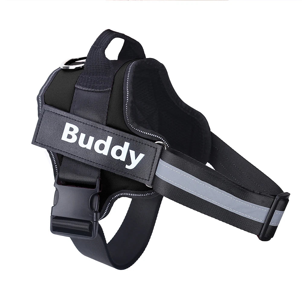 Dog Harness Reflective Breathable Adjustable Pet Harness For Dog Vest ID Custom Patch Outdoor Walking Dog Supplies Trax4u