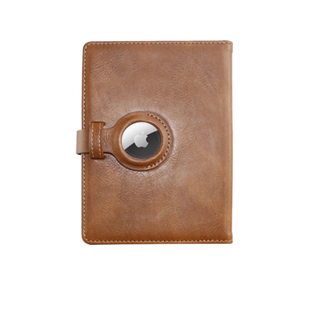 Luxury Minimalist PU Leather For AirTag Wallet Passport Card Protective Case anti-lost Anti Scratch Fall Protection Shell Cover Trax4u
