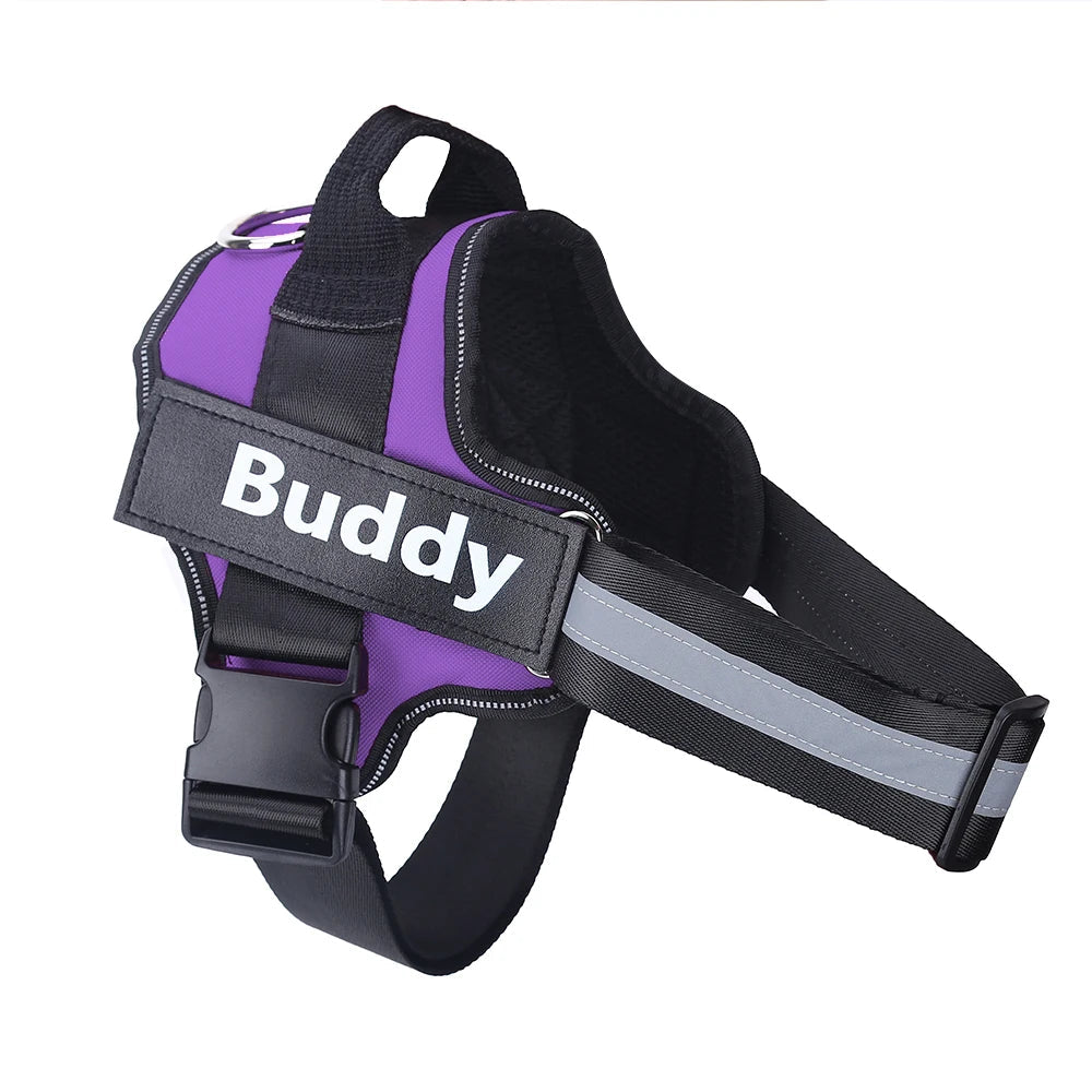 Dog Harness Reflective Breathable Adjustable Pet Harness For Dog Vest ID Custom Patch Outdoor Walking Dog Supplies Trax4u