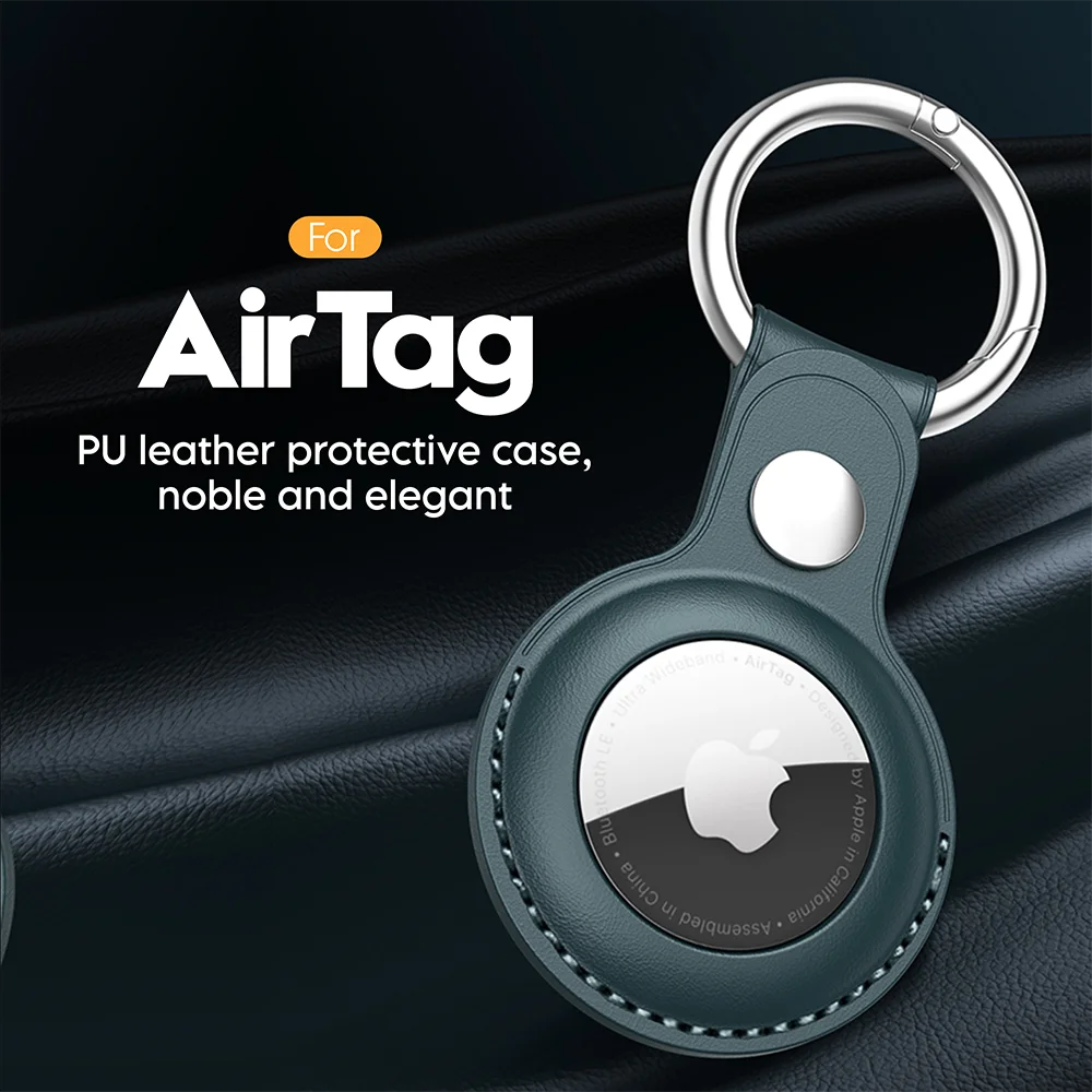Vothoon PU Leather Case for Apple Airtag Protective Case Cover for Apple Locator Tracker Anti lost Device Keychain Trax4u