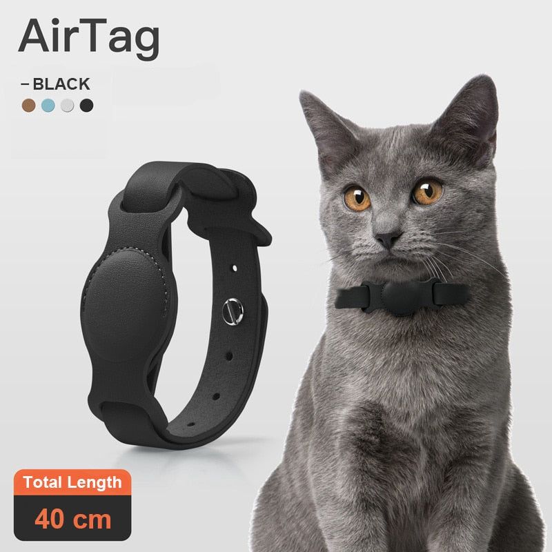 Leather AirTag Cat Collar