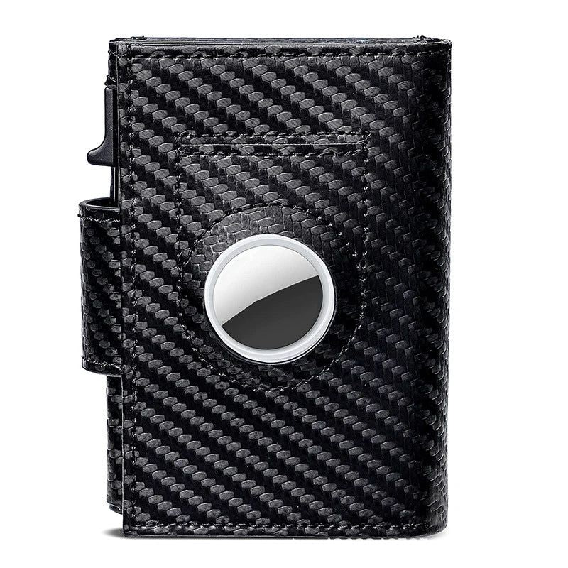 Luxury Genuine Leather AirTag Wallet