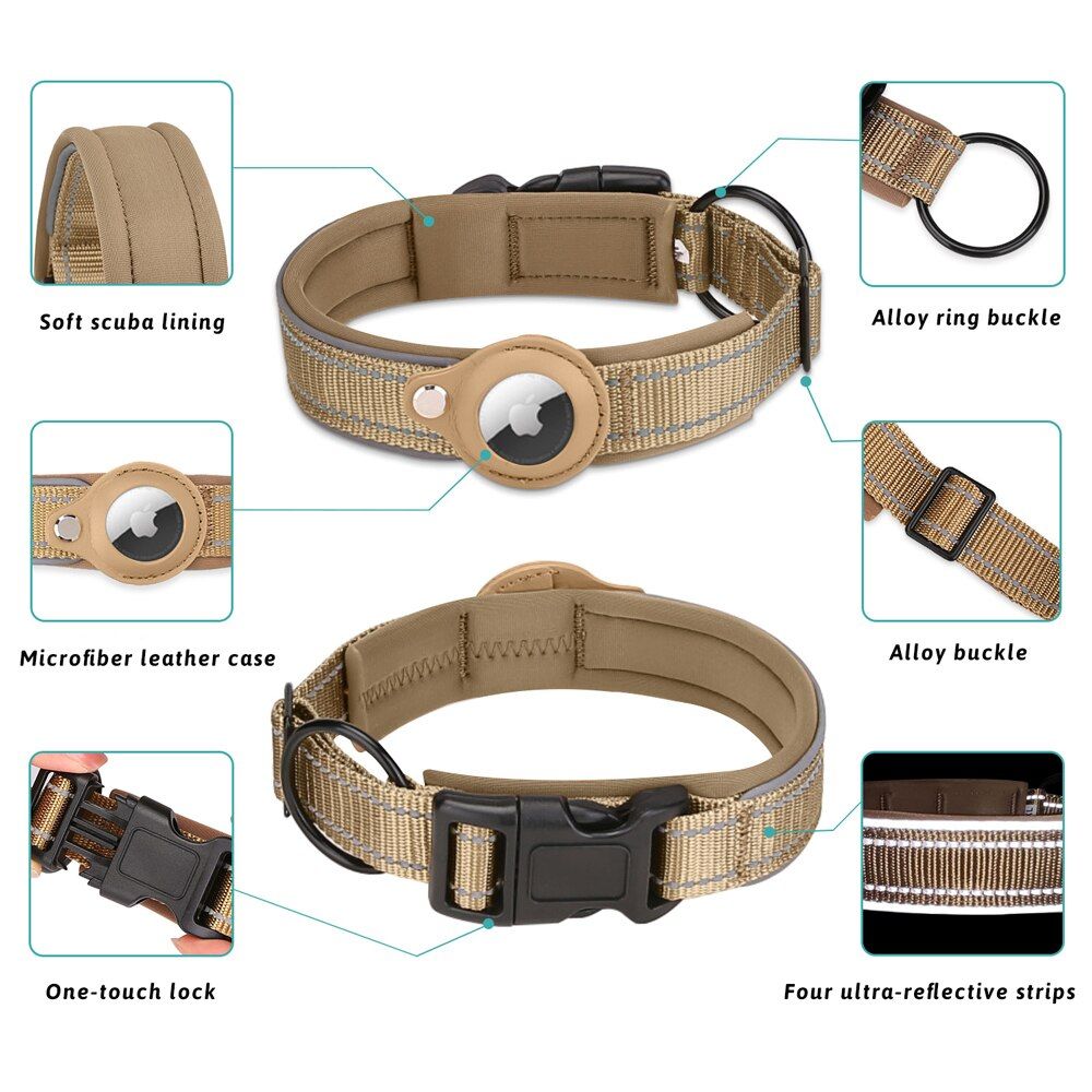 Reflective Airtag Dog Collar