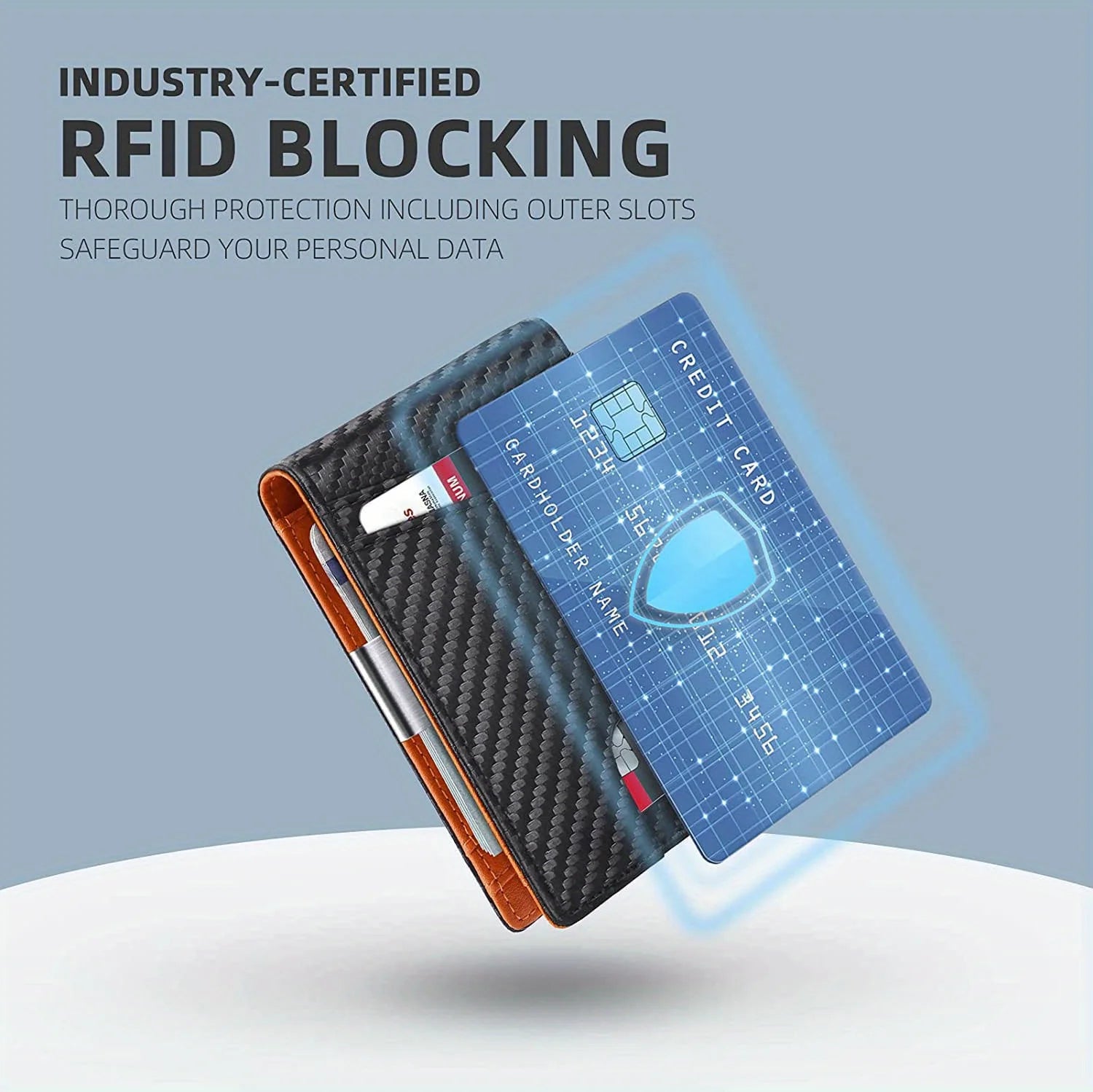 Men's popular wallet with 12 card slots, anti-theft RFID card function, and a US dollar bill compartment, durable Trax4u