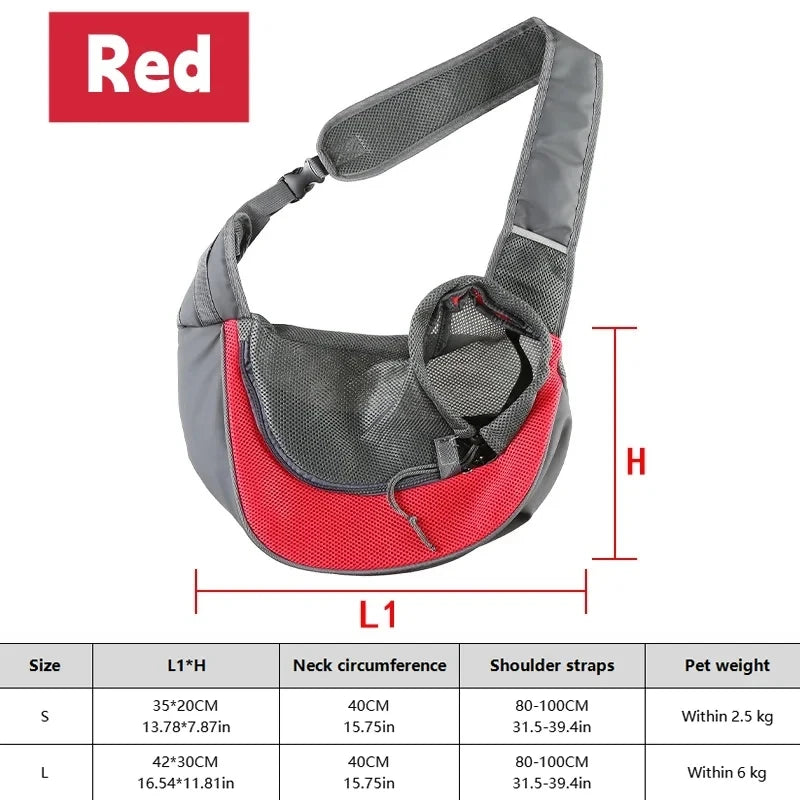 Cat/Dog out backpack,Dog Sling Carrier Breathable Mesh Travel Crossbody Bag For Puppy Cat Hiking Camping Trax4u