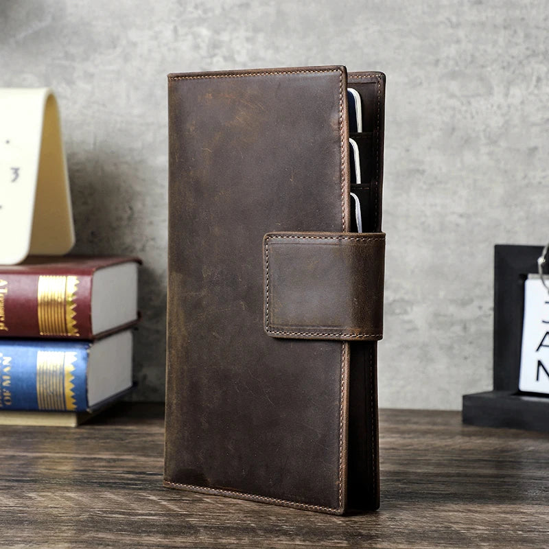 CONTACT'S Genuine Leather Family Passport Clutch Wallets RFID Card Holder AirTag Slot Passport Cover Families Travel Bag Handbag Trax4u