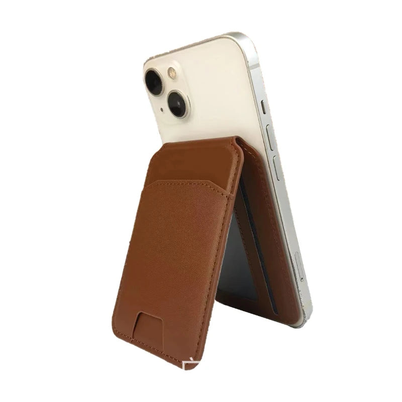 2 in 1 Wallet Stand Magnetic Card Holder Compatible for iPhone 17 16 15 Pro Max Adjustable Foldable Leather Phone Stand Trax4u