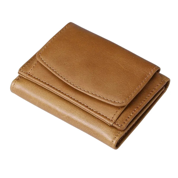 RFID Tri-fold Leather Mens Wallet with Airtag Card Holder Suitable for Men Women Luxury Purse Card Holder AirTag Trax4u