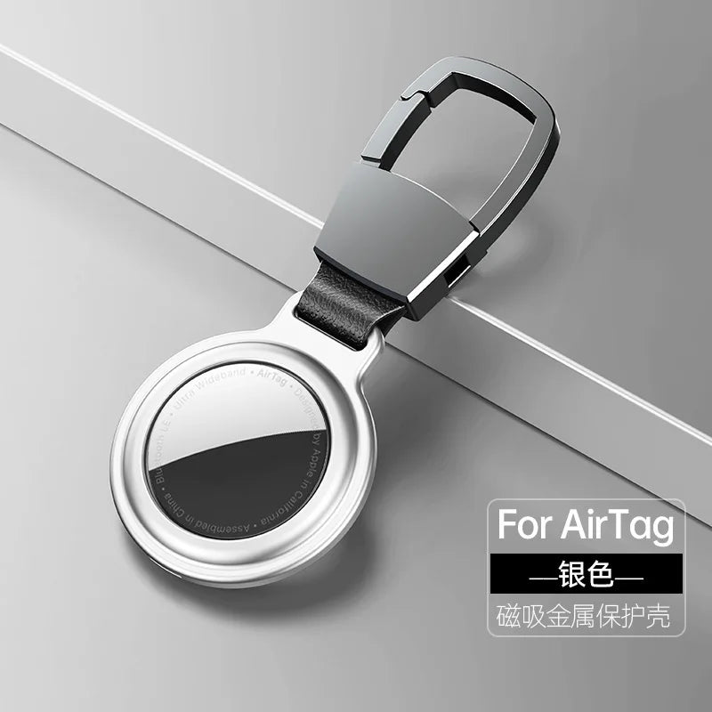 For Air Tags Keychain Protector Bumper Luxury Metal Magnetic Adsorption Cover For Apple Airtag Locator Protective Sleeve Case Trax4u