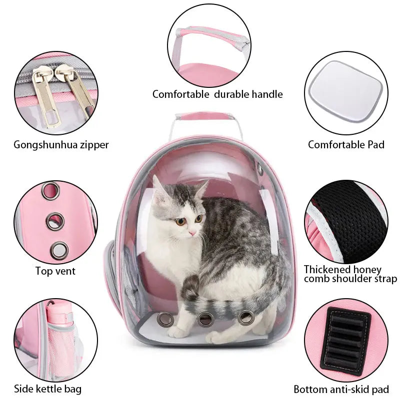 Pet Cat Carrying Bag Space Pet Backpacks Breathable Portable Transparent Backpack Puppy Dog Transport Carrier Space Capsule Bags Trax4u
