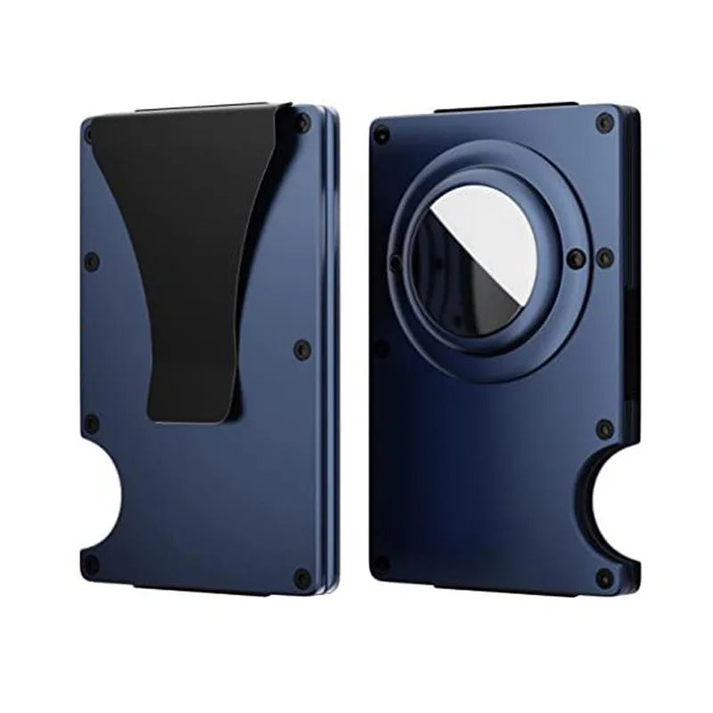 Airtag Money Clip Slim Card Holder Men Thin Wallet Aluminum Alloy Case Male With Tracker Air Tag Luxury Designer RFID Tarjetero Trax4u