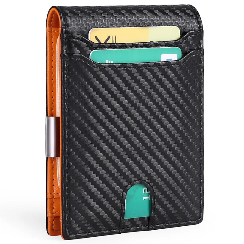 IWANTIT Men's stylish faux leather bifold wallet with RFID protection, wallet and 11-slot T-shaped design with Change Bag Holder Trax4u
