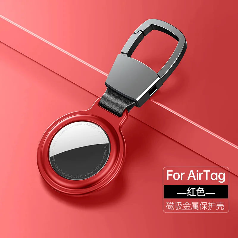 For Air Tags Keychain Protector Bumper Luxury Metal Magnetic Adsorption Cover For Apple Airtag Locator Protective Sleeve Case Trax4u