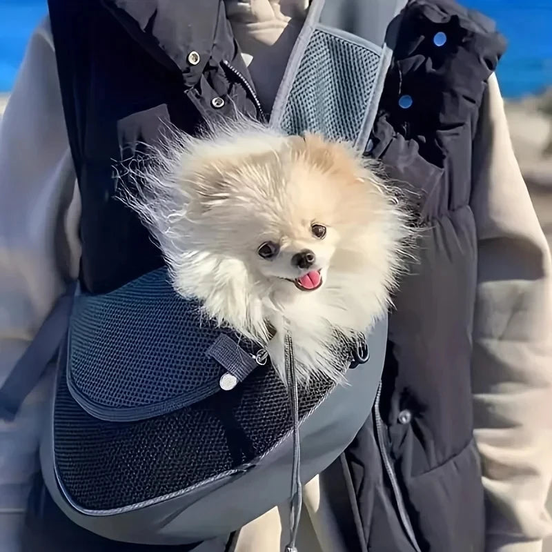 Cat/Dog out backpack,Dog Sling Carrier Breathable Mesh Travel Crossbody Bag For Puppy Cat Hiking Camping Trax4u