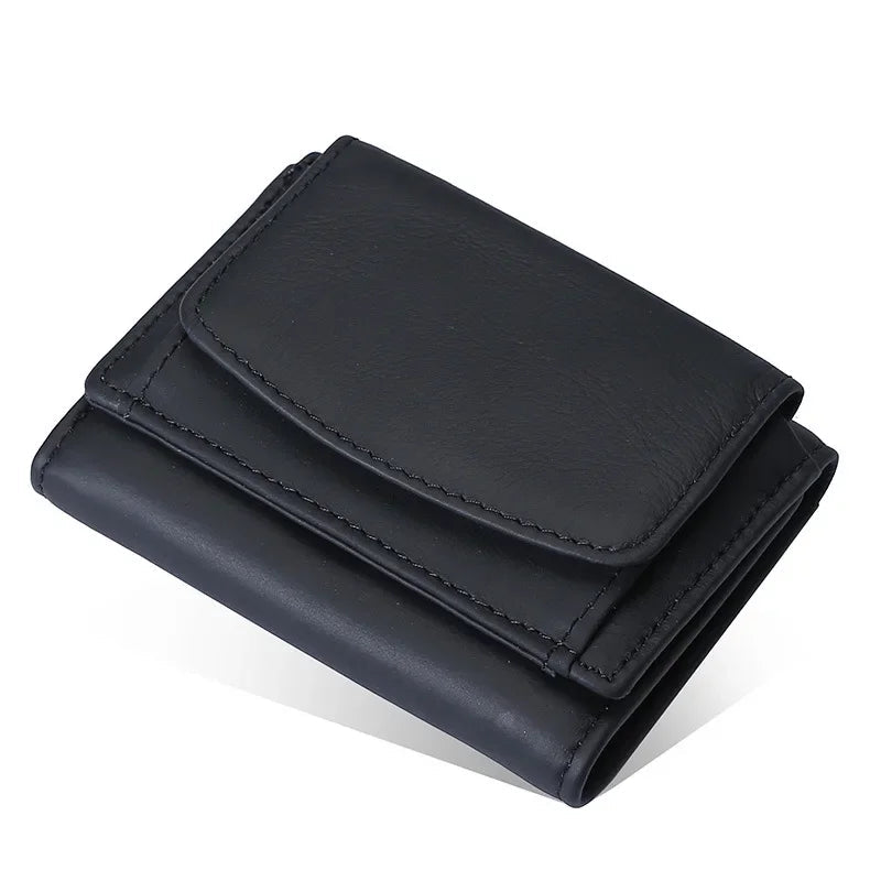 RFID Tri-fold Leather Mens Wallet with Airtag Card Holder Suitable for Men Women Luxury Purse Card Holder AirTag Trax4u