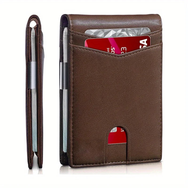 Men's popular wallet with 12 card slots, anti-theft RFID card function, and a US dollar bill compartment, durable Trax4u