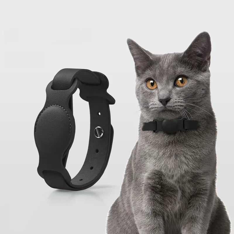 High-quality PU Leather Pet Collar With Airtag Holder, 3 Sizes Adjustable Pet Collar Perfect For Cat/Puppy/ Medium Large Dog Trax4u