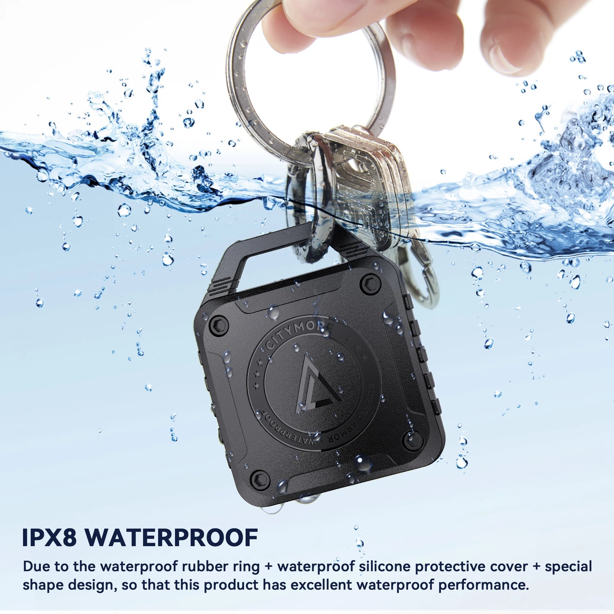 For AirTag Keychain Holder IPX8 Waterproof Airtags Case Ultra-Compact For Apple AirTag Case Keyring for Bags,Keys,Luggage Trax4u