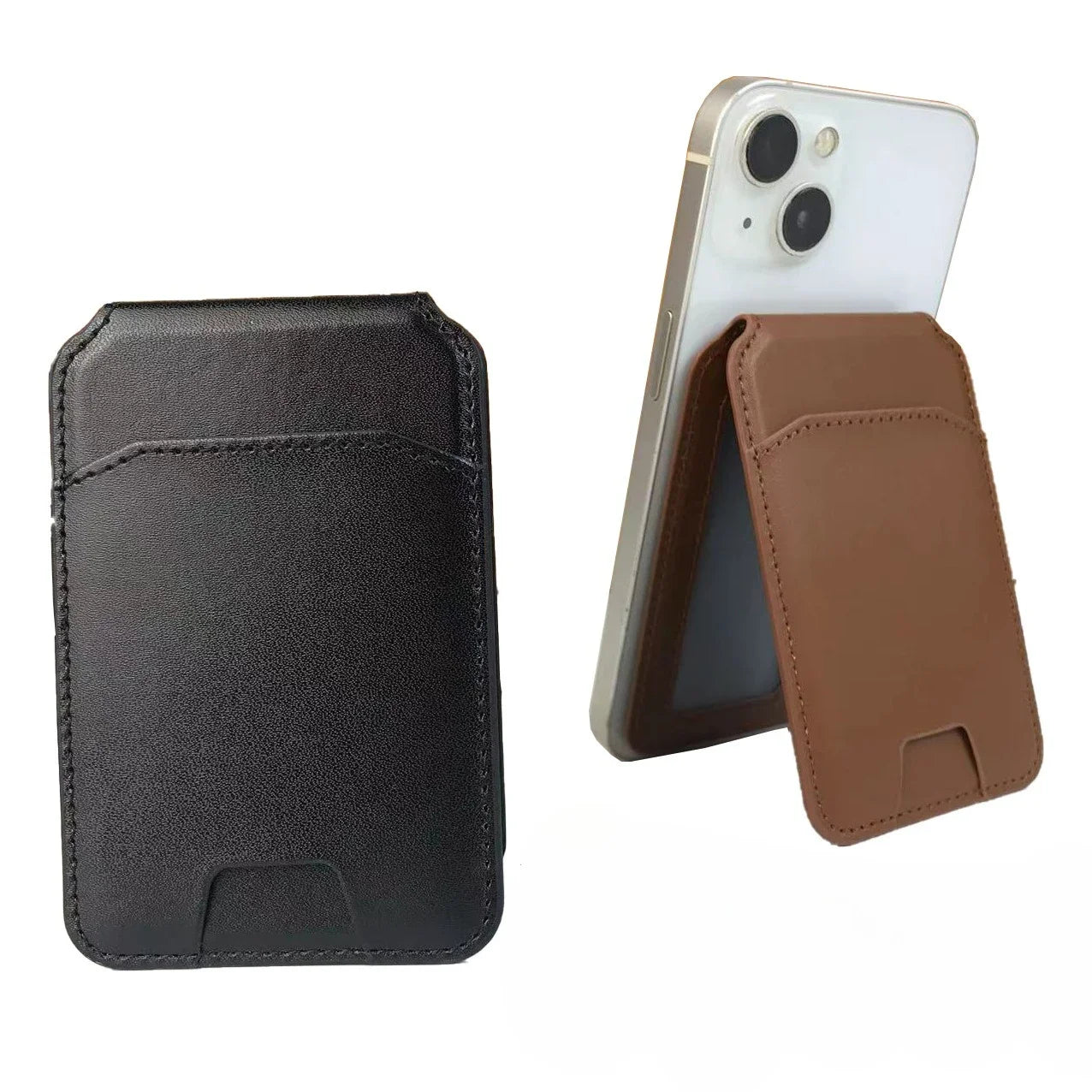 2 in 1 Wallet Stand Magnetic Card Holder Compatible for iPhone 17 16 15 Pro Max Adjustable Foldable Leather Phone Stand Trax4u