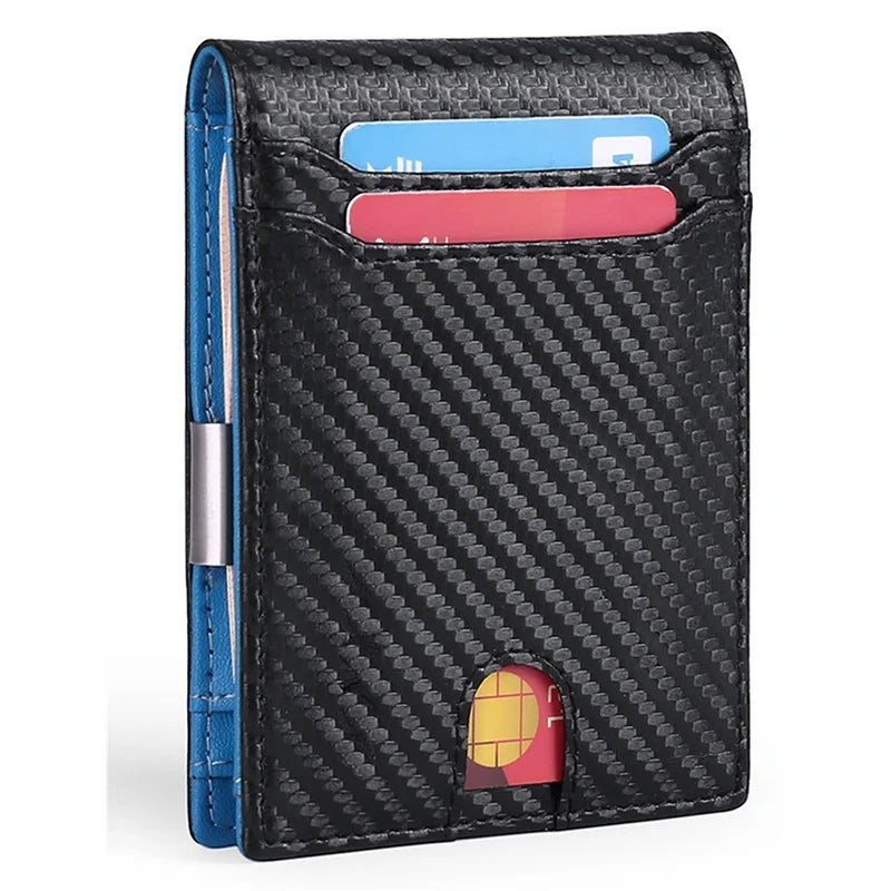 IWANTIT Men's stylish faux leather bifold wallet with RFID protection, wallet and 11-slot T-shaped design with Change Bag Holder Trax4u