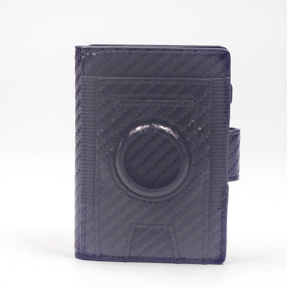 Rfid Blocking Wallet For Men Fashion Short Bifold Slim Pop Up Aluminum Credit Card Case Box With AirTag Holder ID Case Gift Box Trax4u