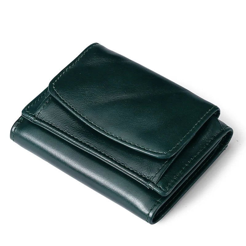 RFID Tri-fold Leather Mens Wallet with Airtag Card Holder Suitable for Men Women Luxury Purse Card Holder AirTag Trax4u