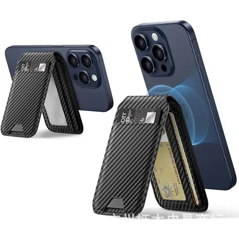 2 in 1 Wallet Stand Magnetic Card Holder Compatible for iPhone 17 16 15 Pro Max Adjustable Foldable Leather Phone Stand Trax4u
