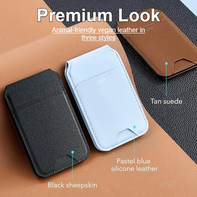 2 in 1 Wallet Stand Magnetic Card Holder Compatible for iPhone 17 16 15 Pro Max Adjustable Foldable Leather Phone Stand Trax4u