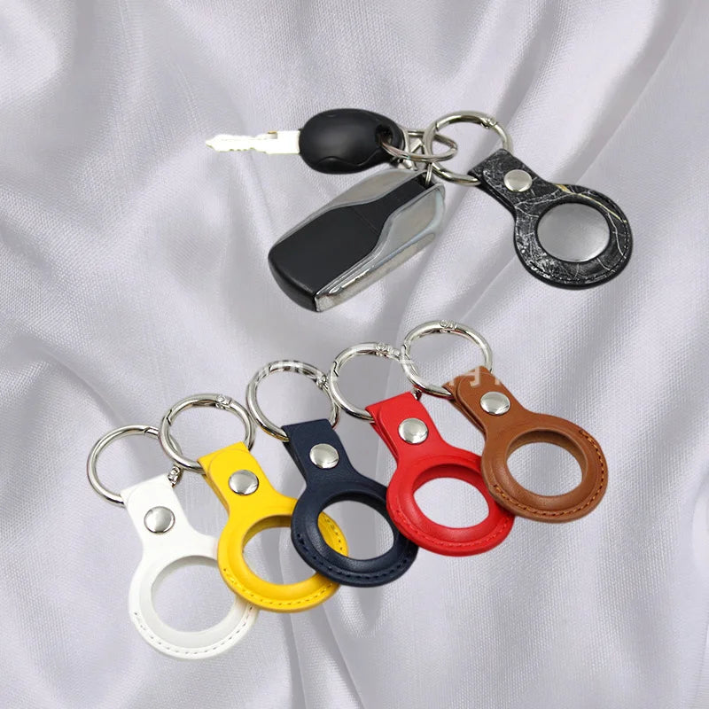 PU Leather Case for Apple Airtags Cover with Keychain Air Tag Holder Animal Tracker Accessories Protective Shell Anti-scratch Trax4u