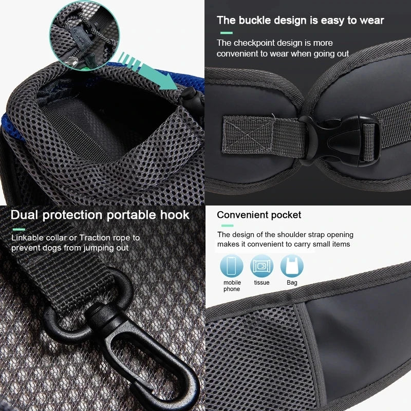 Cat/Dog out backpack,Dog Sling Carrier Breathable Mesh Travel Crossbody Bag For Puppy Cat Hiking Camping Trax4u