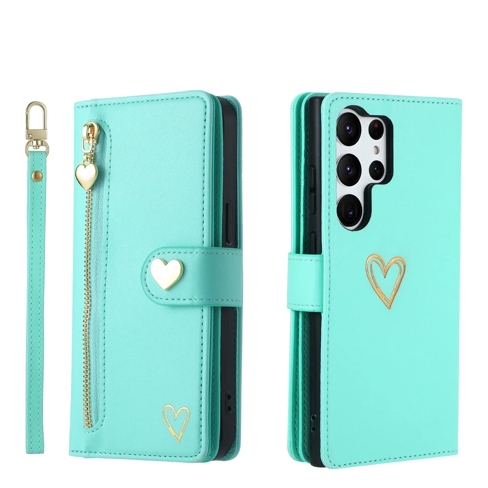 Zipper Cards Solt Wallet Leather Case For Samsung Galaxy S26 Ultra S25 S24 S22 Plus S21 FE A16 A26 A36 A56 A34 A54 Purse Cover Trax4u