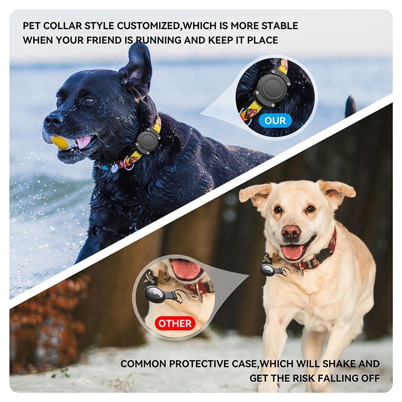 Secure AirTag dog collar attachment with waterproof protection